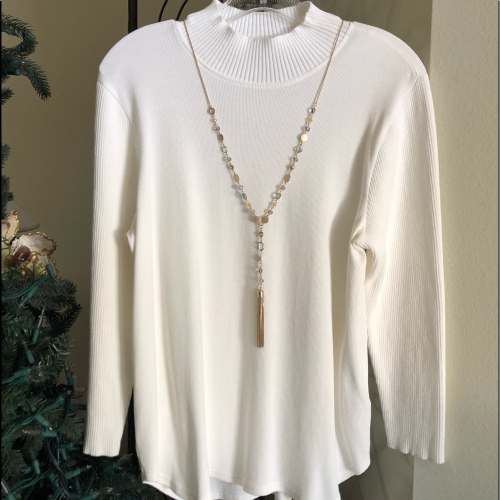 RAFAELLA Mock Turtleneck Knit Top